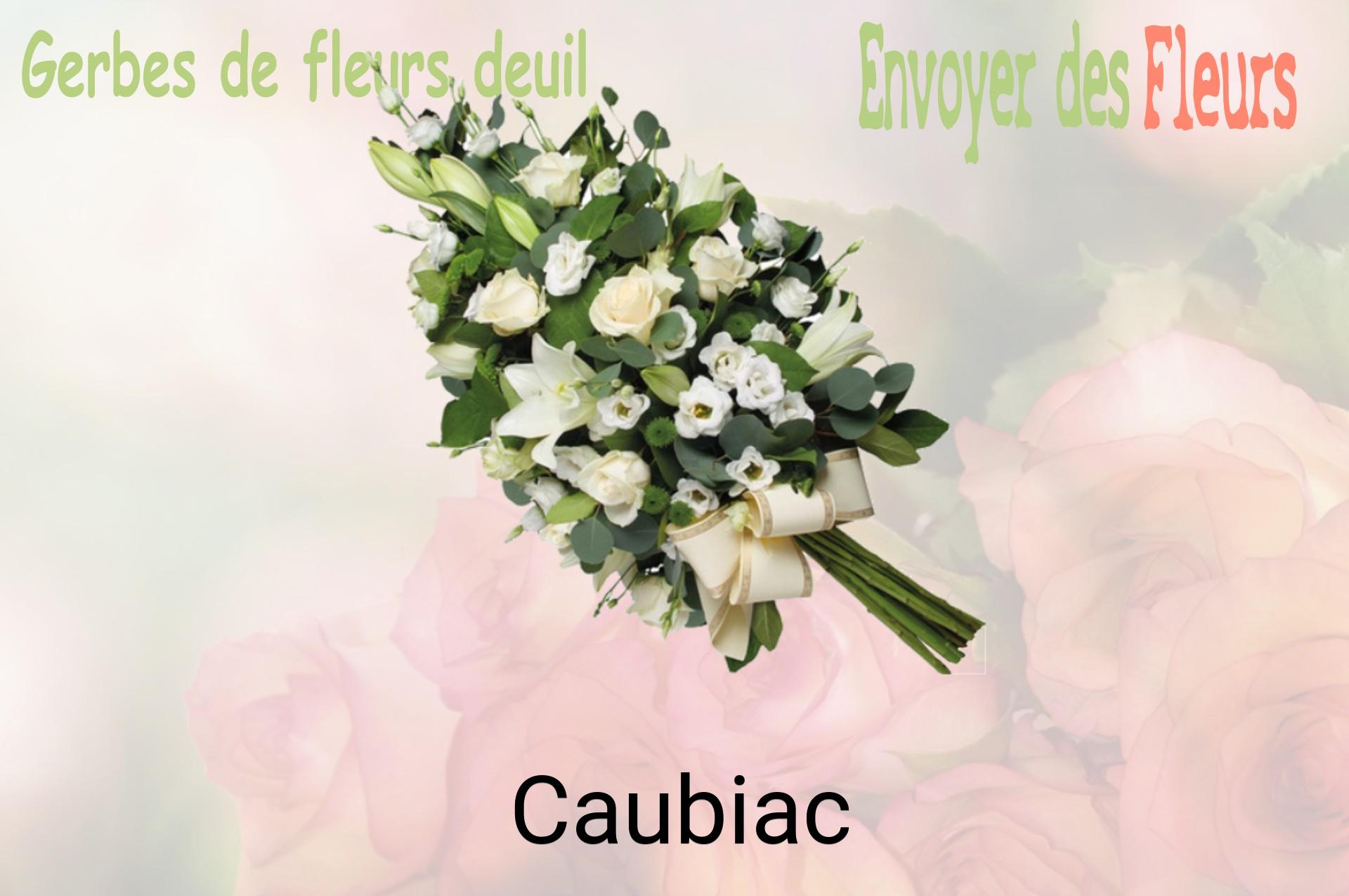 Gerbe de fleurs de deuil livrée à Caubiac